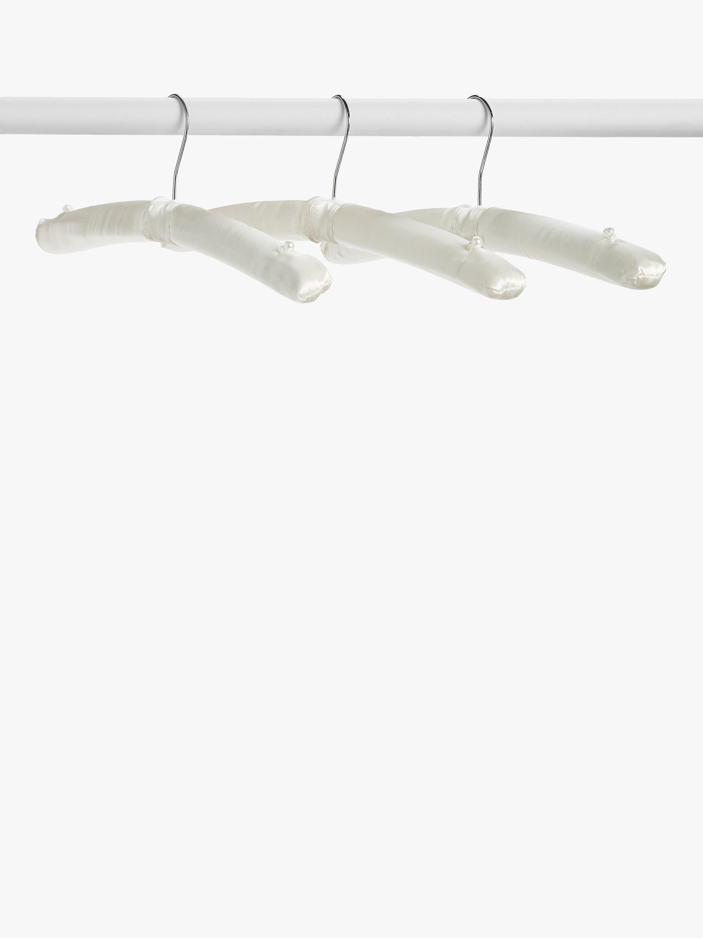John Lewis padded satin clothes hangers white set of 3 - British product