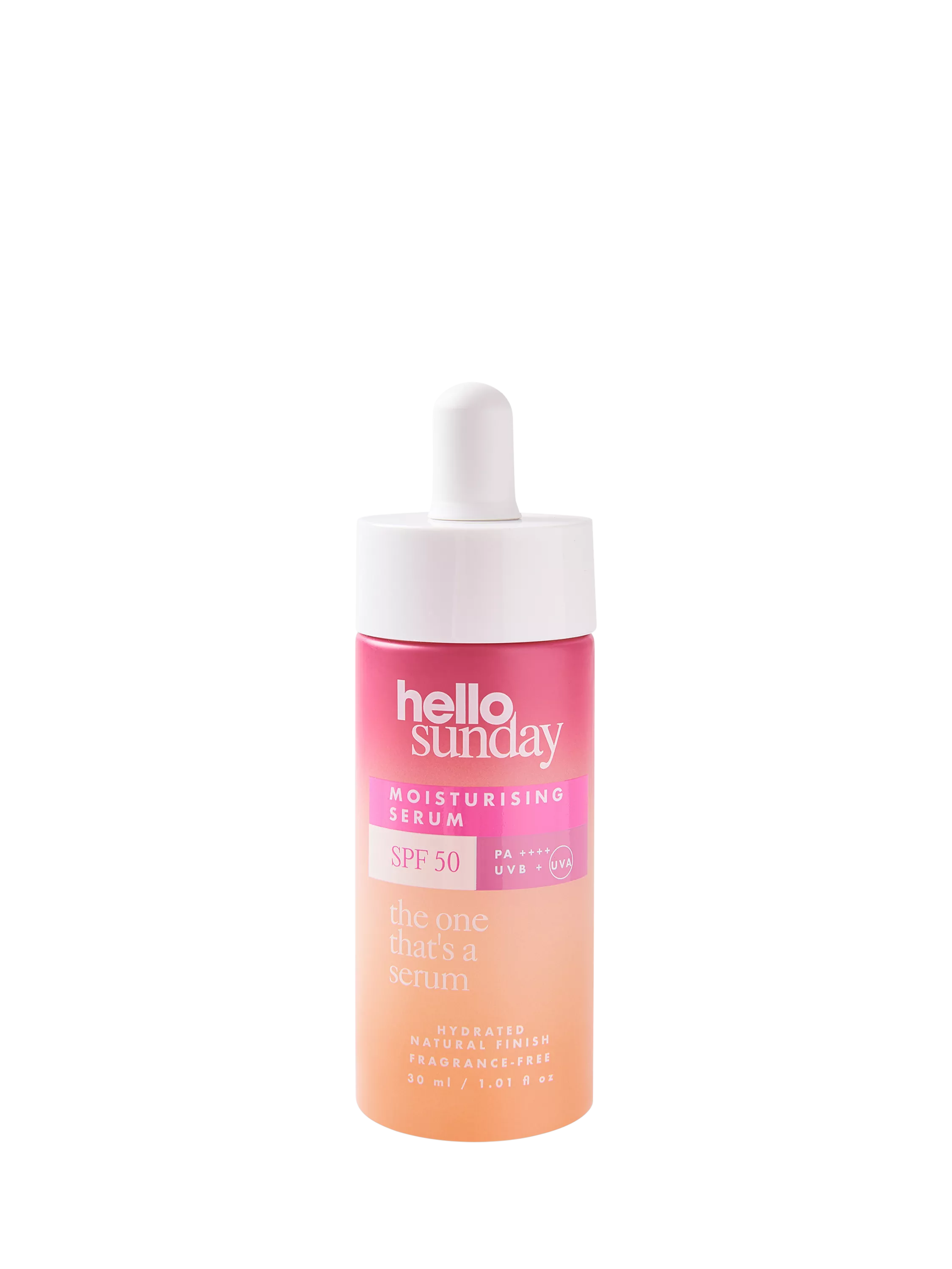 Hello Sunday moisturising serum with SPF 50, UK version