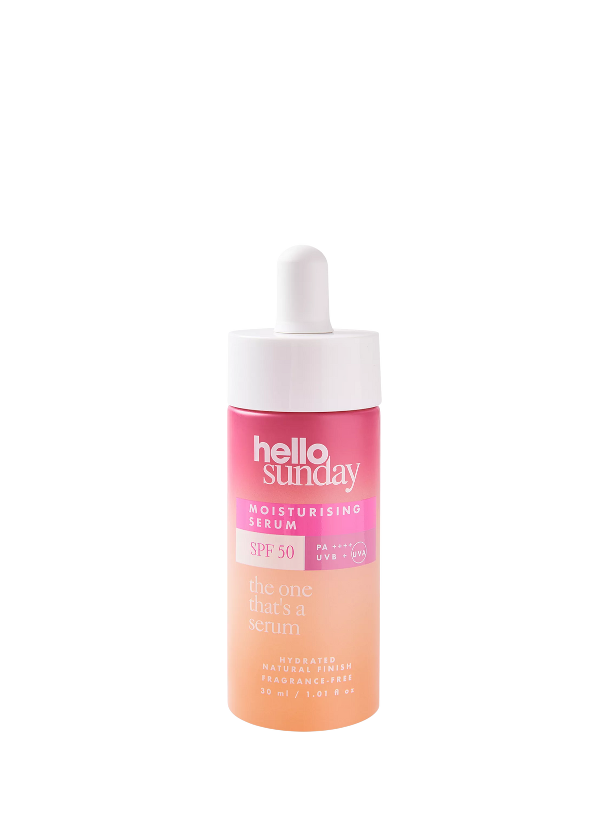 Hello Sunday moisturising serum with SPF 50, UK version