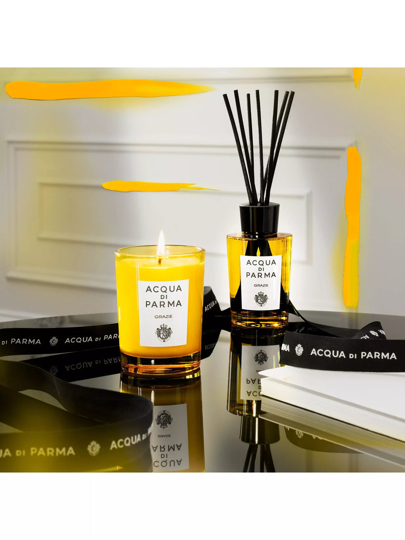 Acqua di Parma Grazie scented room diffuser with natural rattan reeds, 180ml - British product