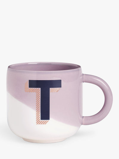 John Lewis Personalised Fine China Mug - Letter T- Buy online at McGrocer