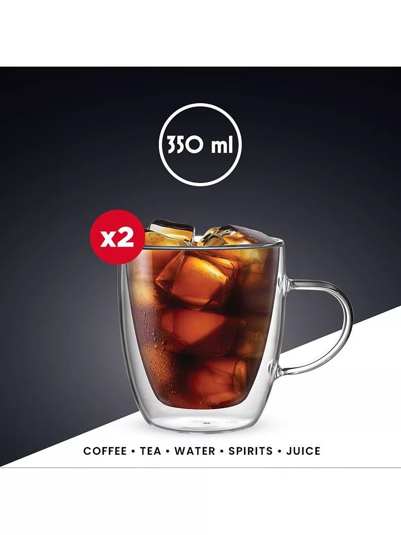 Bialetti double-walled coffee glasses set of 2 350ml - British product