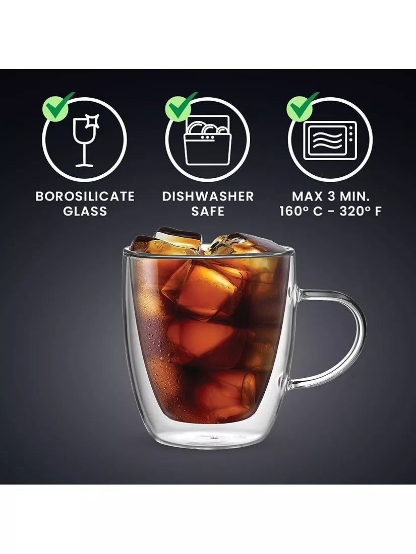 Bialetti double-walled coffee glasses set of 2 350ml - British product