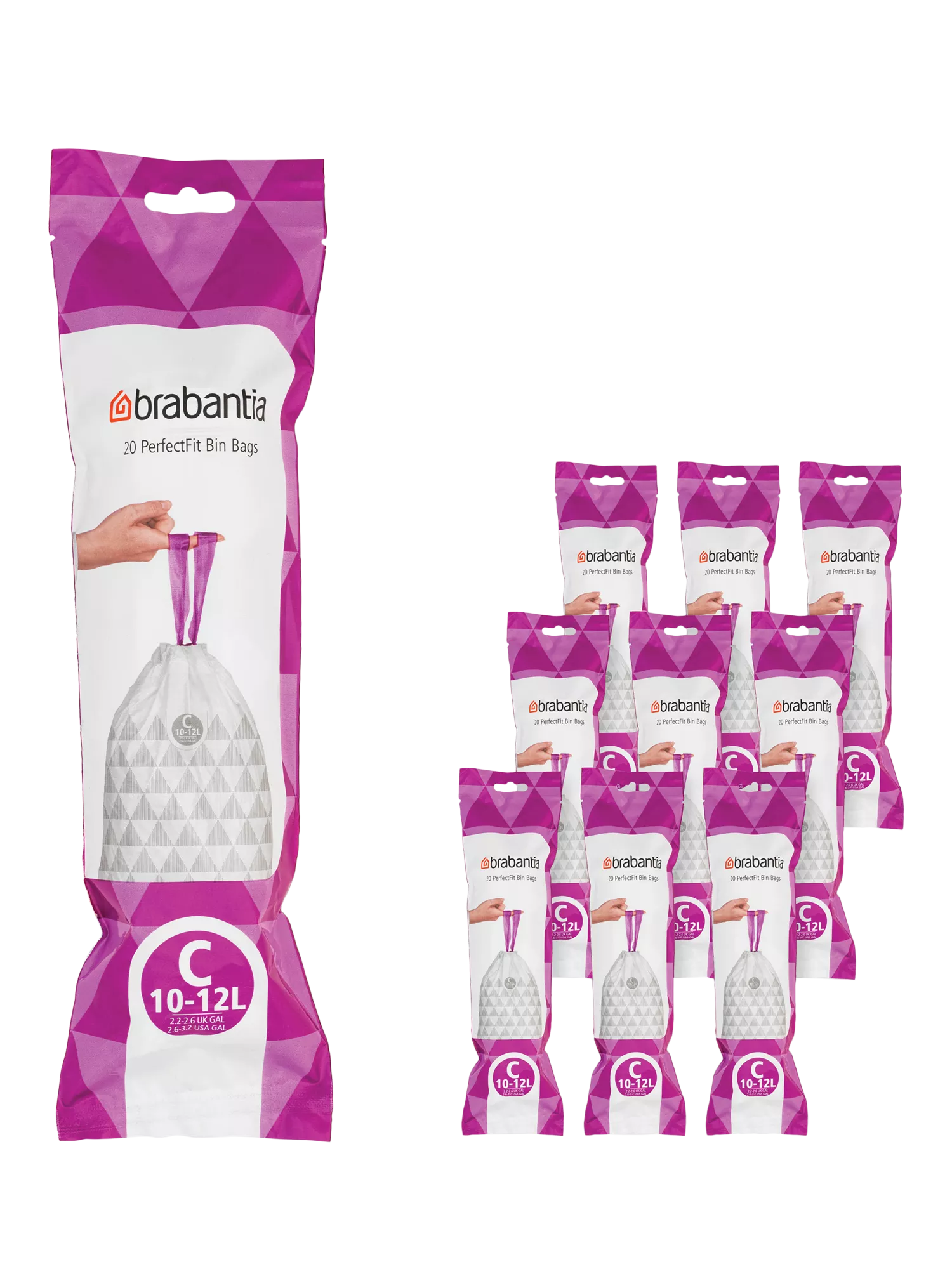 Brabantia PerfectFit bin liners Size C 10-12L - British product