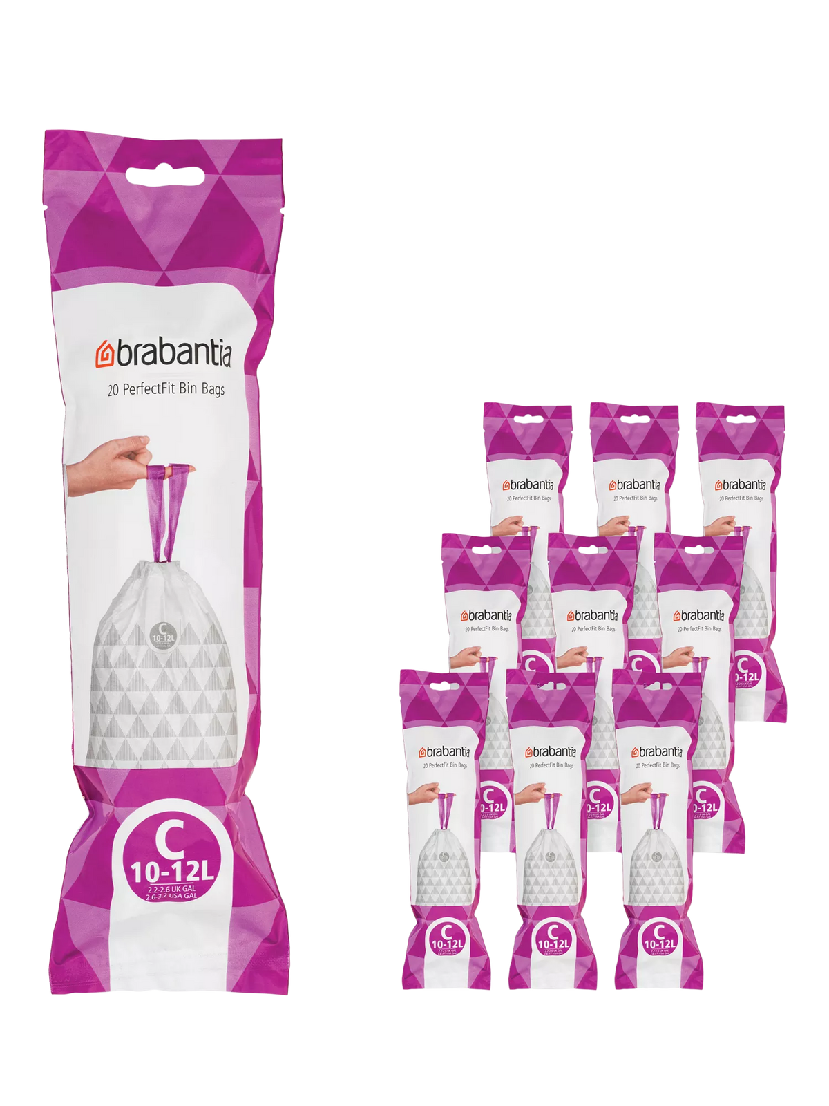 Brabantia PerfectFit bin liners Size C 10-12L - British product