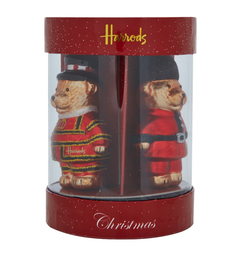 Harrods London bear ornaments set of three, imported from the UK