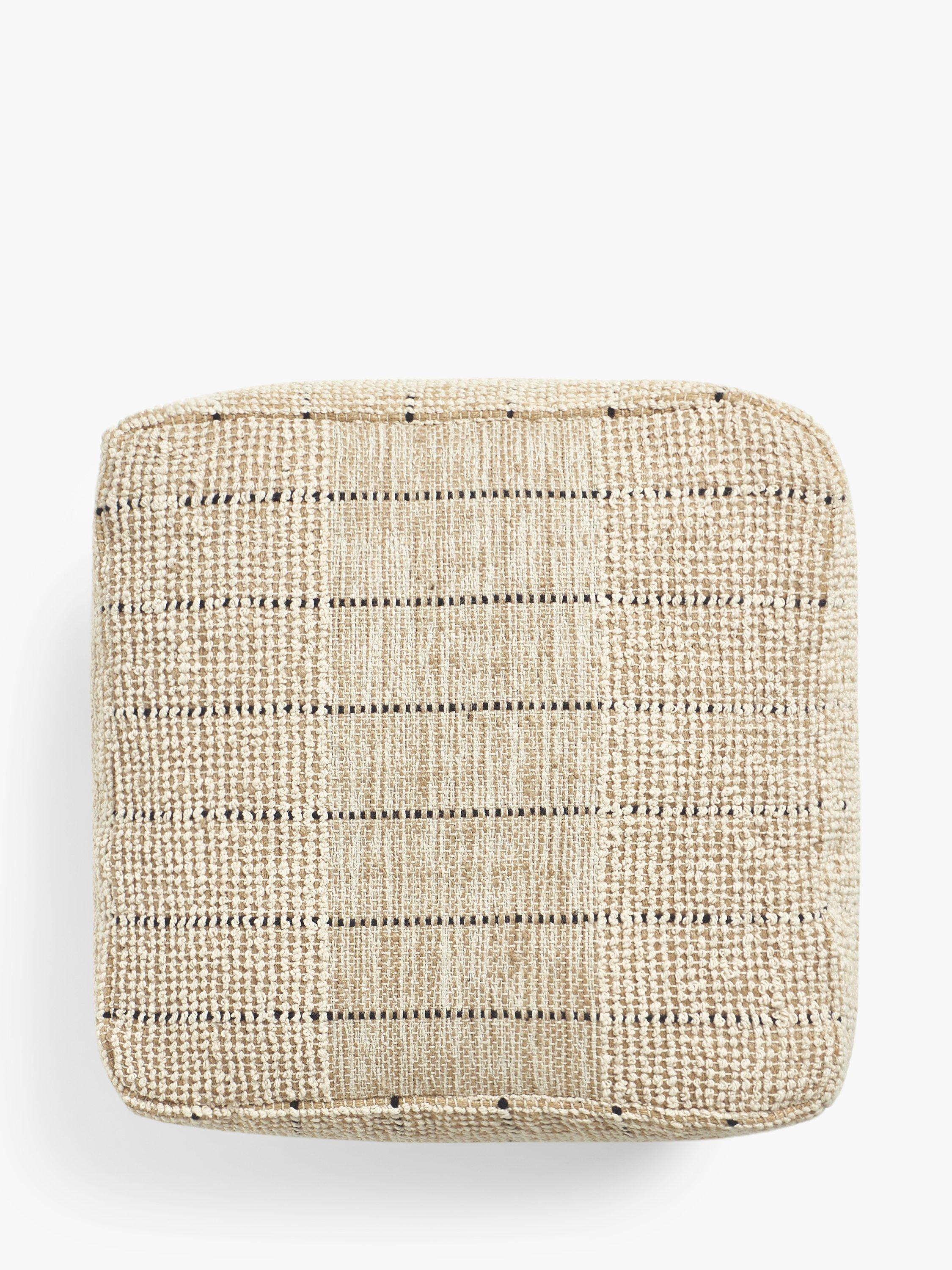 John Lewis jute woven stripe pouffe (British brand)