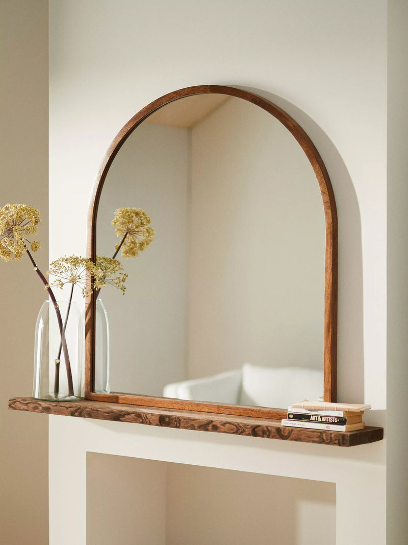 John Lewis solid oak overmantel mirror 101x90cm - British product