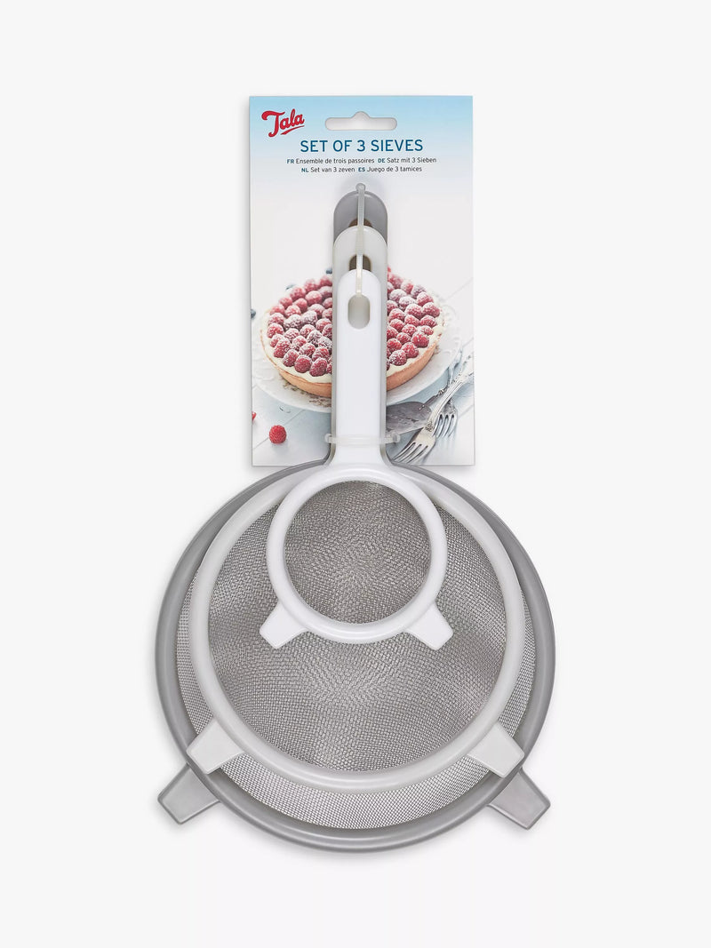 Tala Kitchen Sieves set of 3 in grey (British brand)