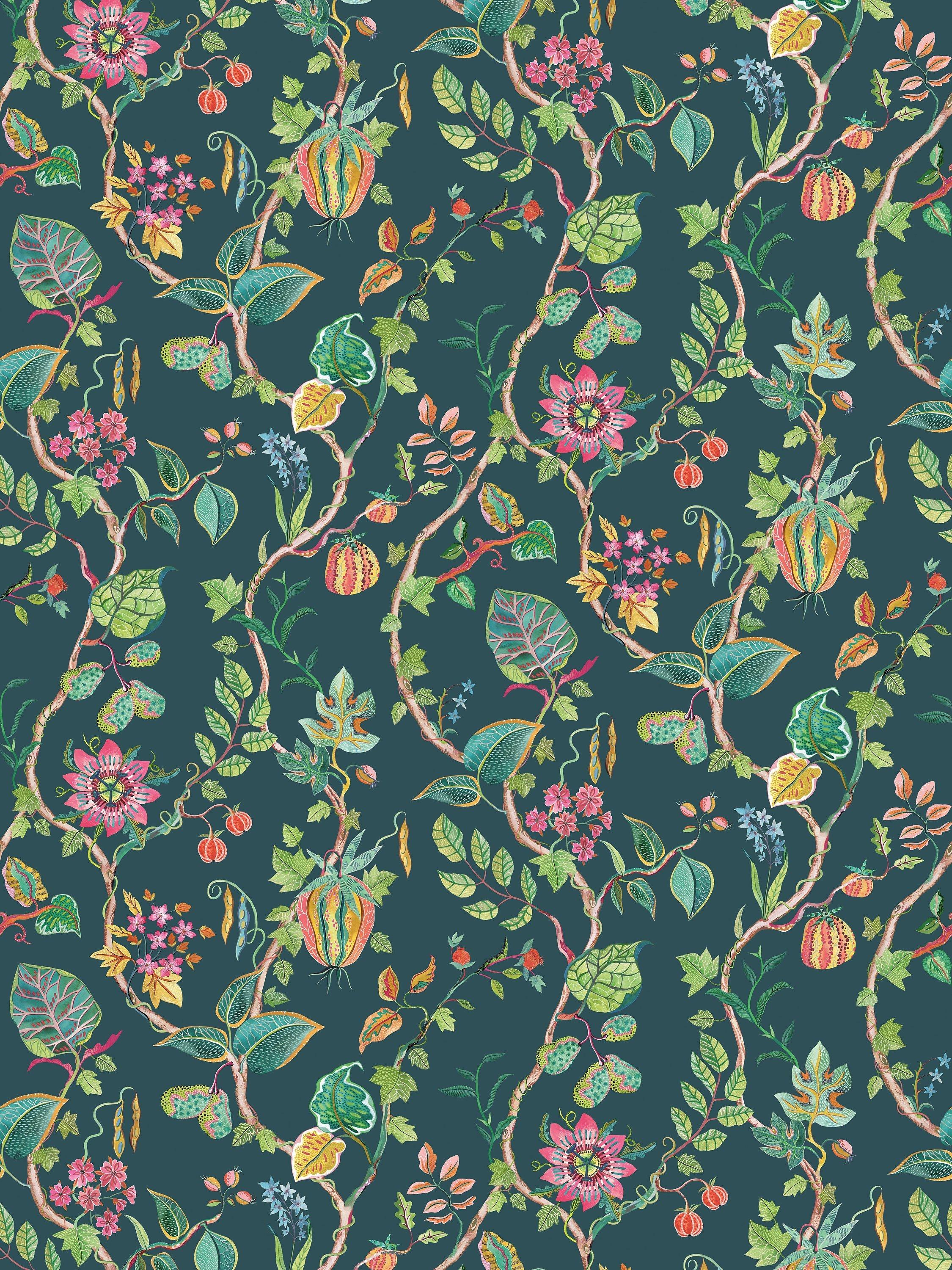 Osborne & Little Mythica tapet blomster 9m x 52cm, britisk versjon