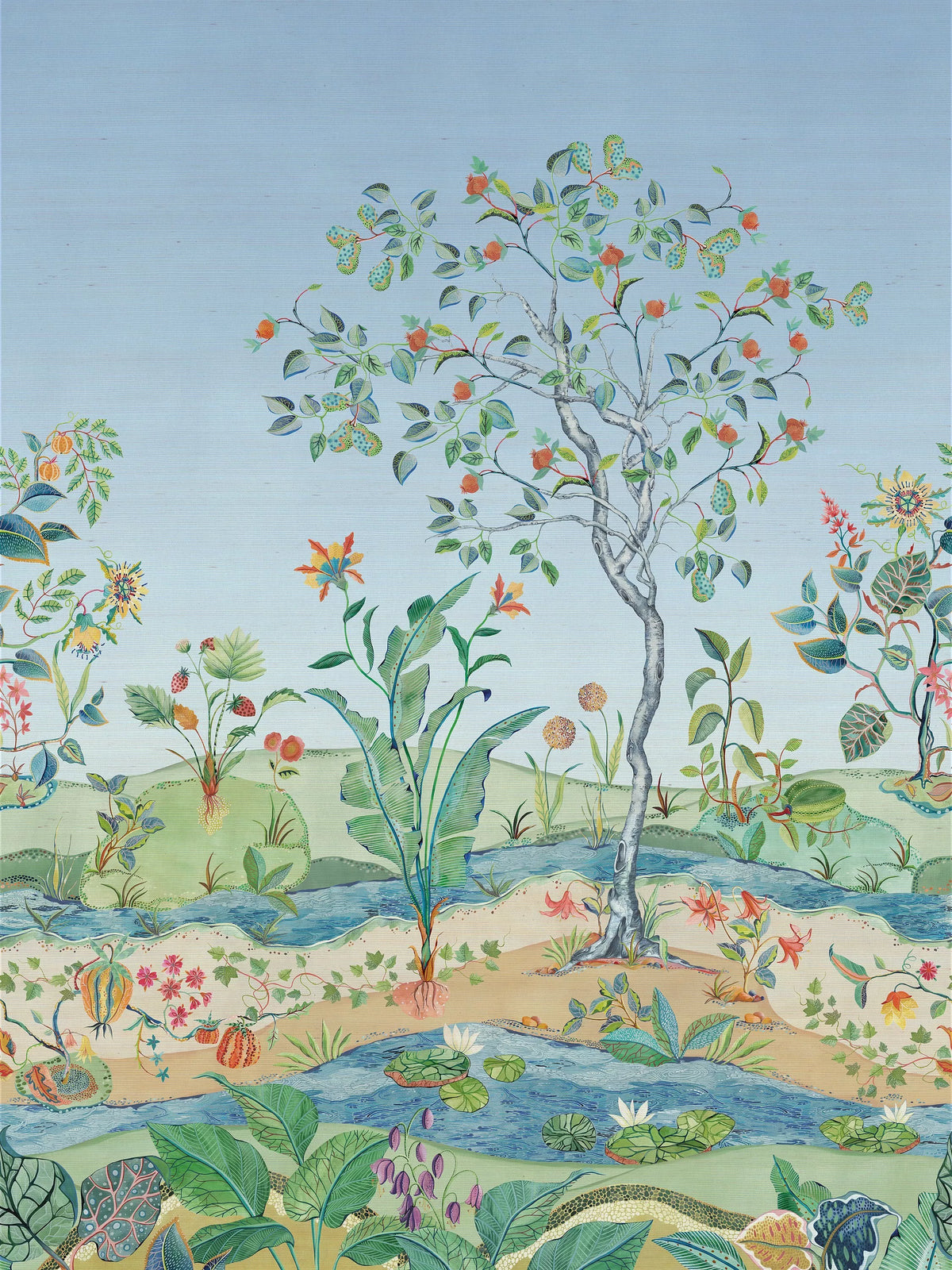 Osborne & Little Mythica Grasscloth Wallpaper Mural, W7817-03