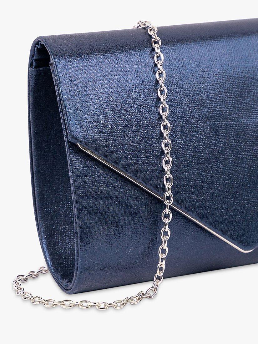 Paradox London Darcy Simmer clutch bag metallic finish (British brand)