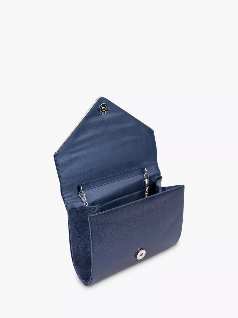 Paradox London Darcy Simmer clutch bag metallic finish (British brand)
