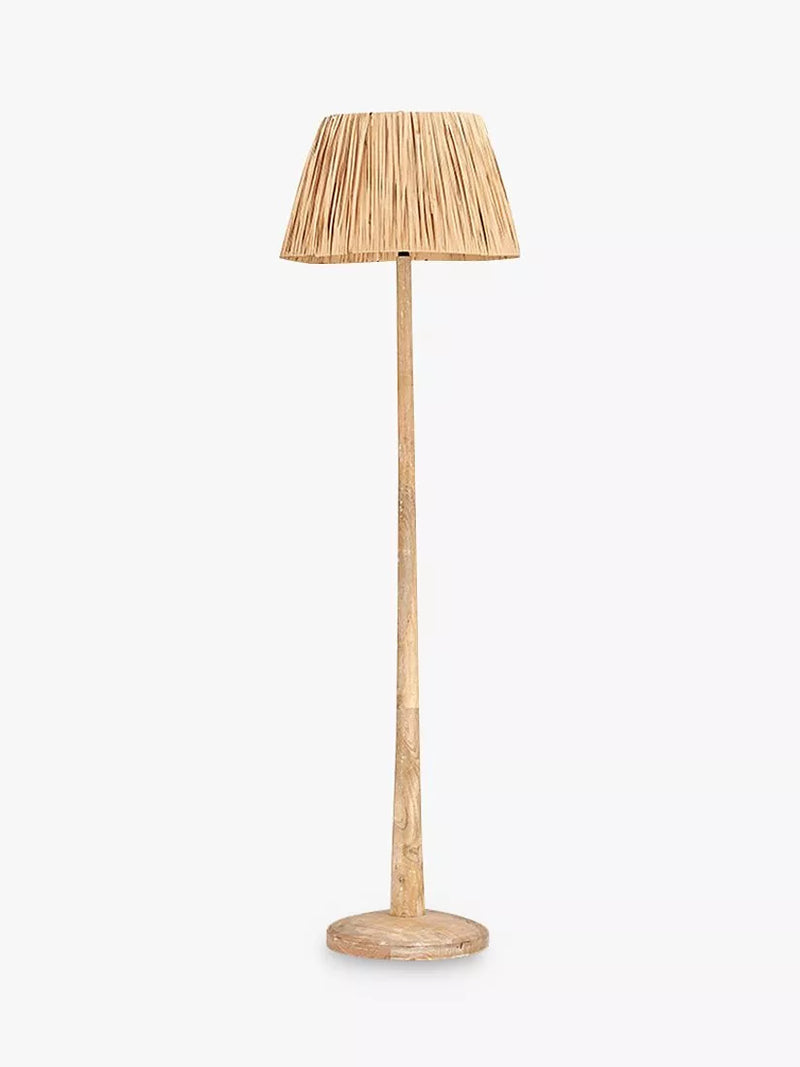 nkuku Sahar mango wood floor lamp base natural, UK version