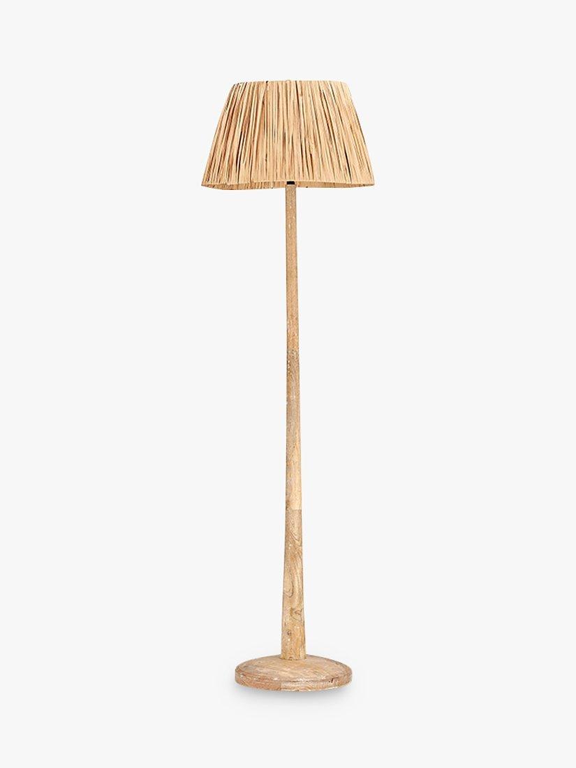 nkuku Sahar mango wood floor lamp base natural, UK version