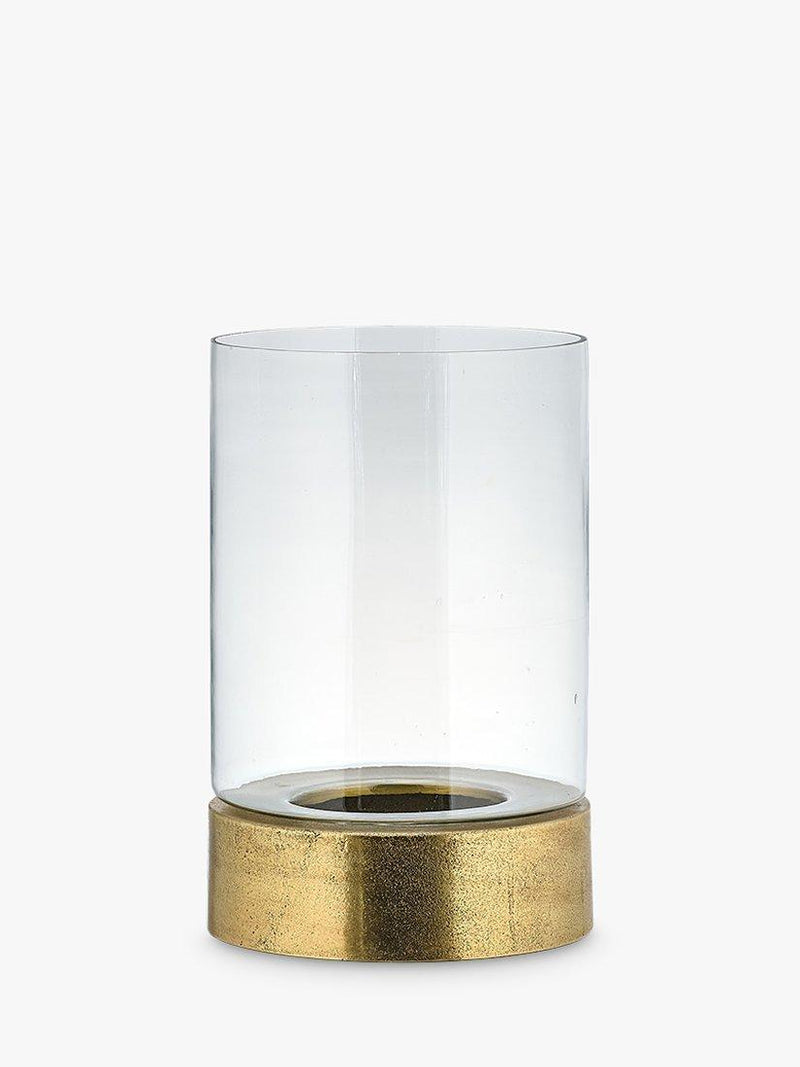 nkuku hurricane lantern clear gold 31cm tall - British product