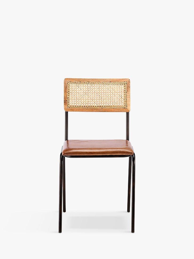 nkuku Iswa dining chair with leather seat - British product