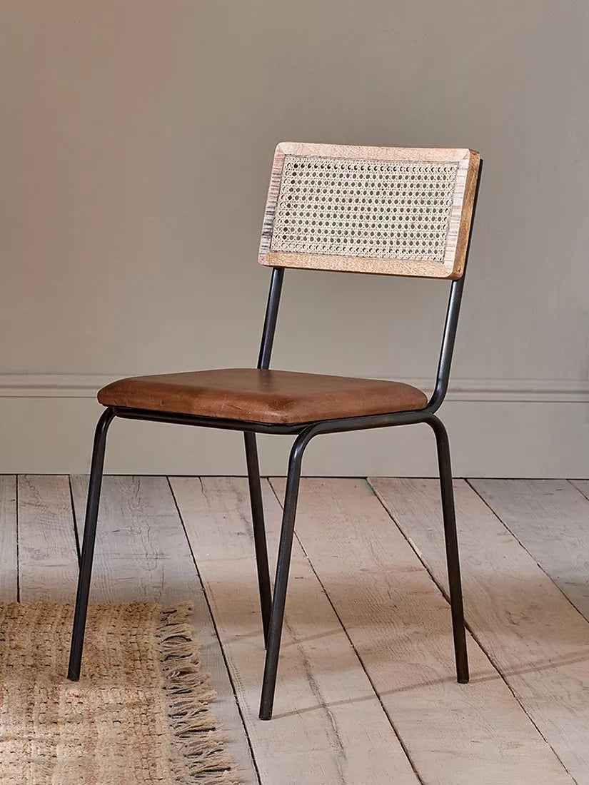 nkuku Iswa dining chair with leather seat - British product