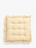 John Lewis frilled stripe seat pad 43x43cm with cotton cover, UK version