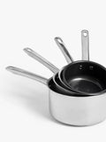 John Lewis 5-piece stainless steel pan set - British product