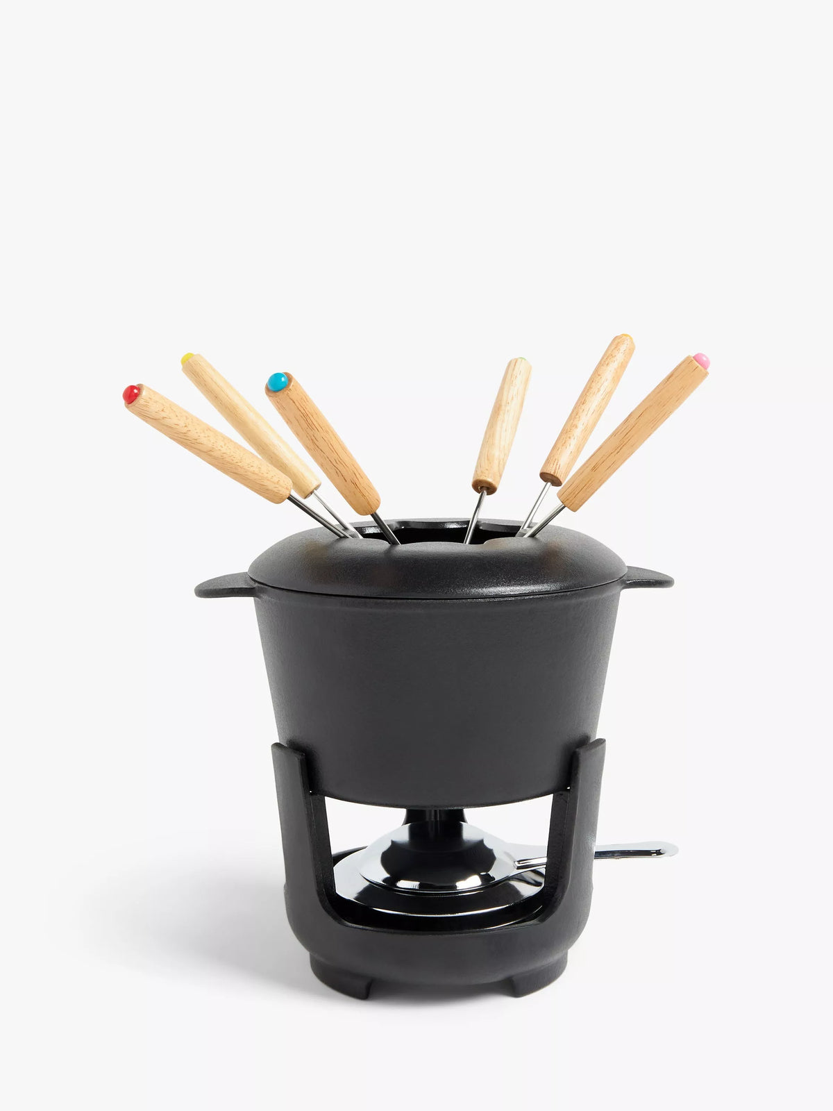 John Lewis cast iron fondue set black 700ml - British product