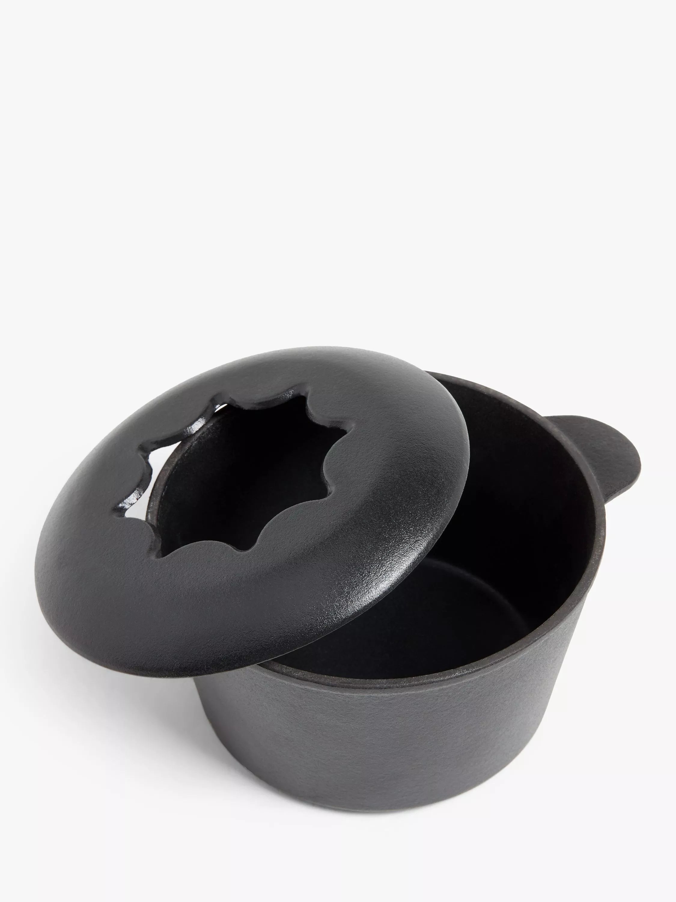 John Lewis cast iron fondue set black 700ml - British product
