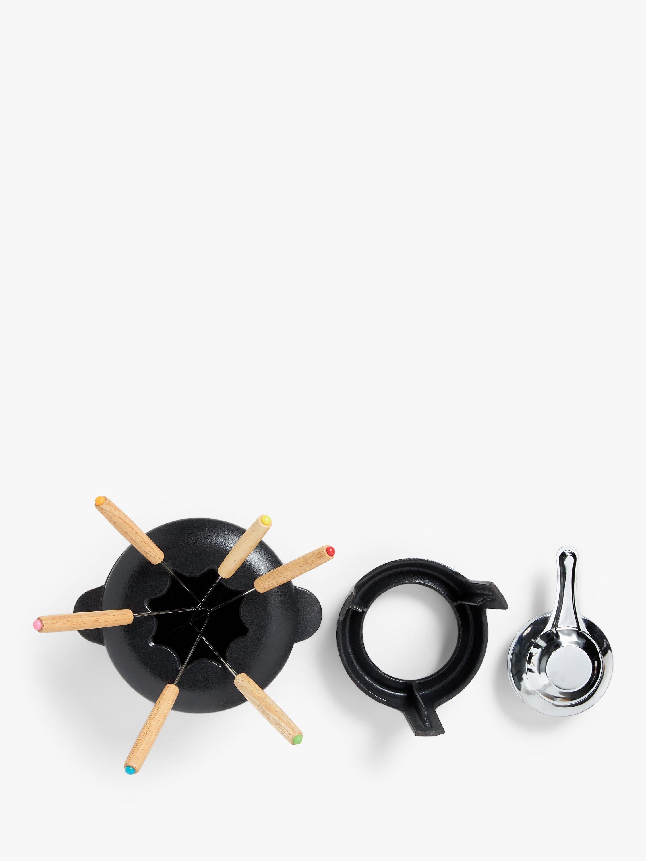 John Lewis cast iron fondue set black 700ml - British product