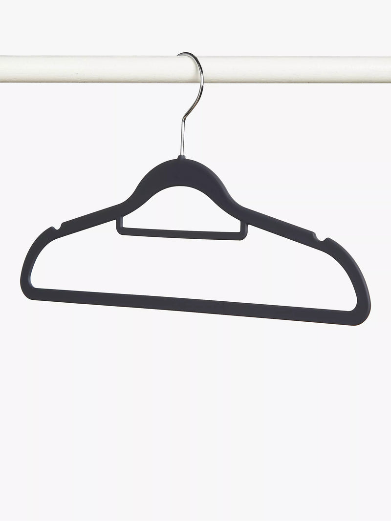 John Lewis slim plastic hangers set of 10 black (British brand)