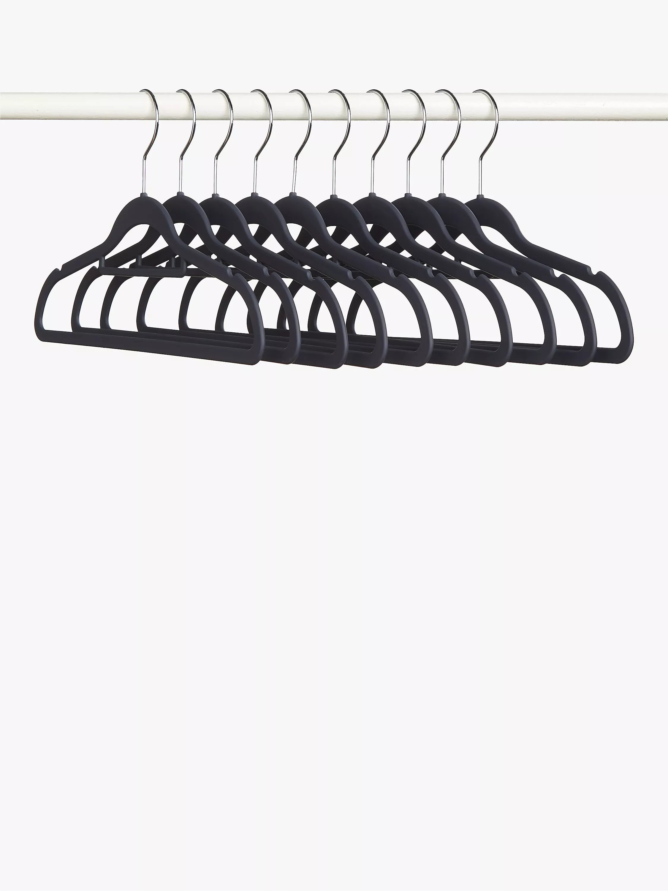 John Lewis slim plastic hangers set of 10 black (British brand)