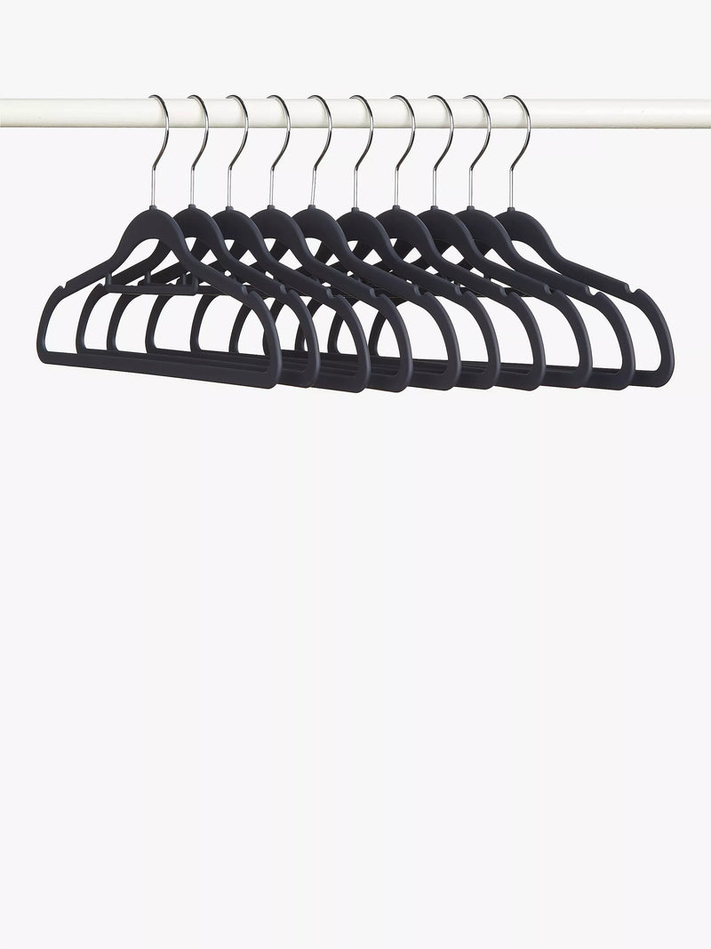John Lewis slim plastic hangers set of 10 black (British brand)
