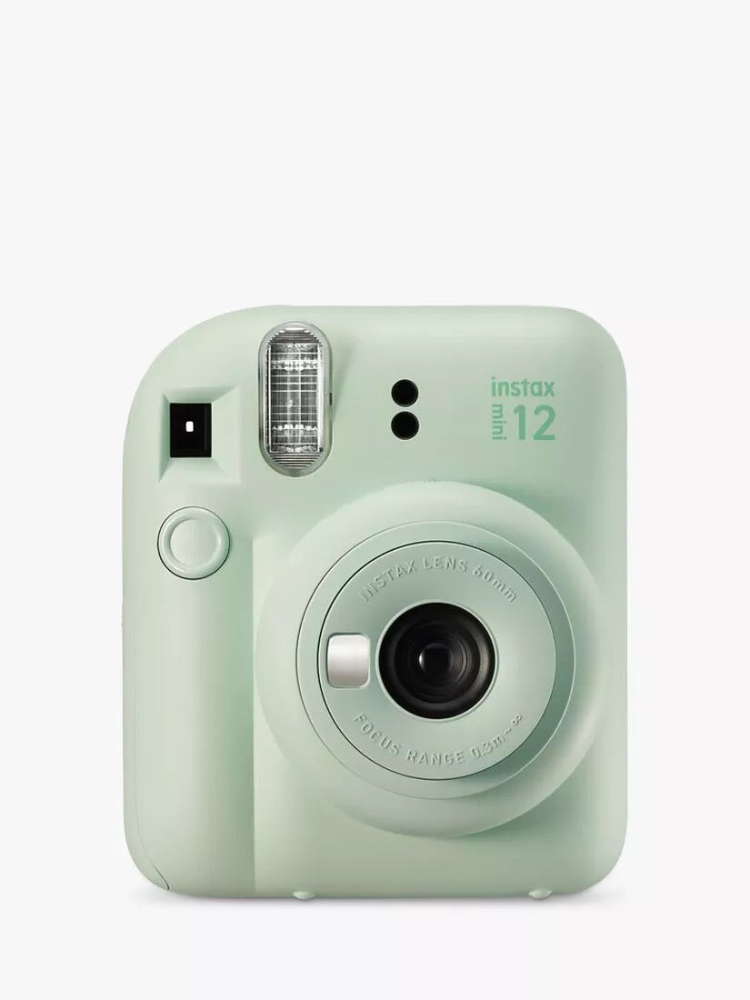 Fujifilm Instax Mini 12 Instant Camera with Built-In Flash & Hand Strap - Pastel Blue