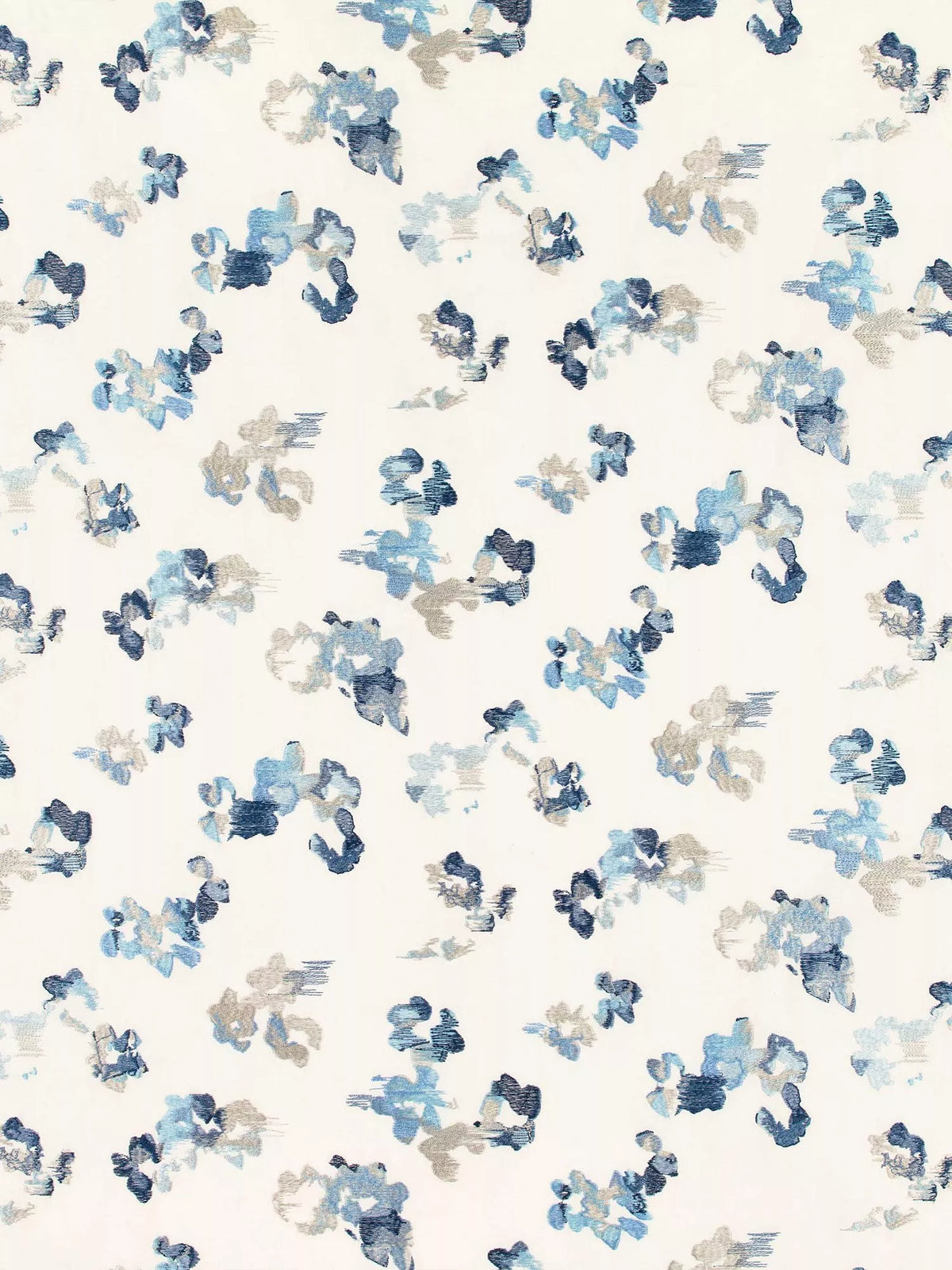 Villa Nova Aster furnishing fabric floral embroidered cotton, imported from the UK