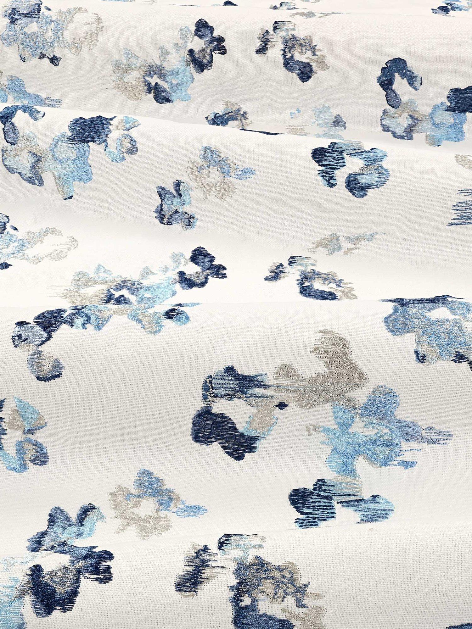 Villa Nova Aster furnishing fabric floral embroidered cotton, imported from the UK