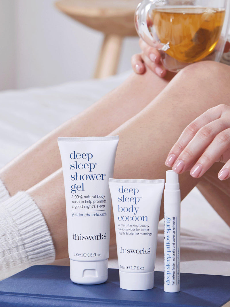 This Works sleep retreat bodycare gift set with shower gel, body cocoon, and pillow spray (British brand)