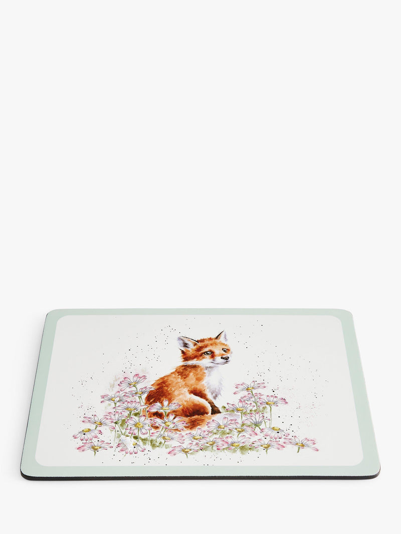 Wrendale Designs animal placemats set of 4 cork-backed, imported from the UK