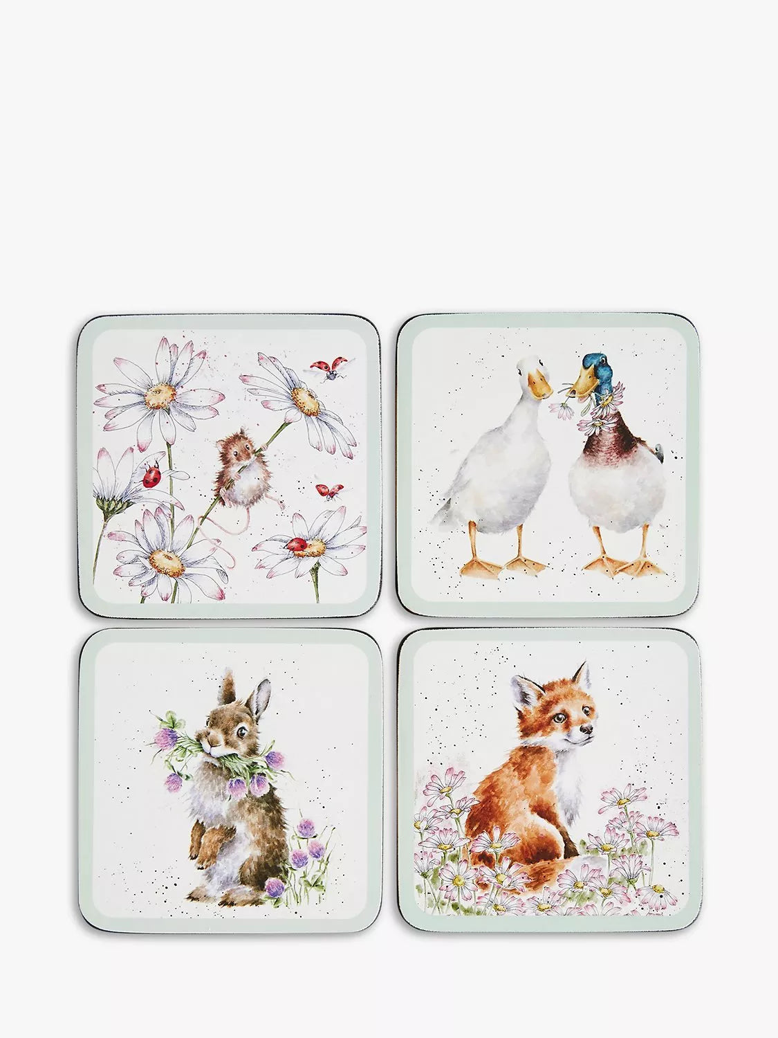 Wrendale Designs animal coasters set of 4 square (British brand)