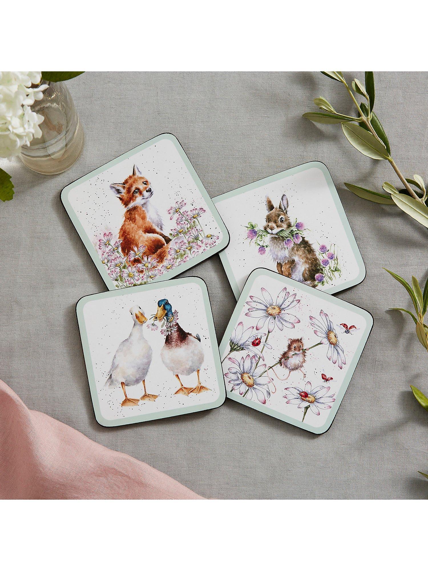 Wrendale Designs animal coasters set of 4 square (British brand)