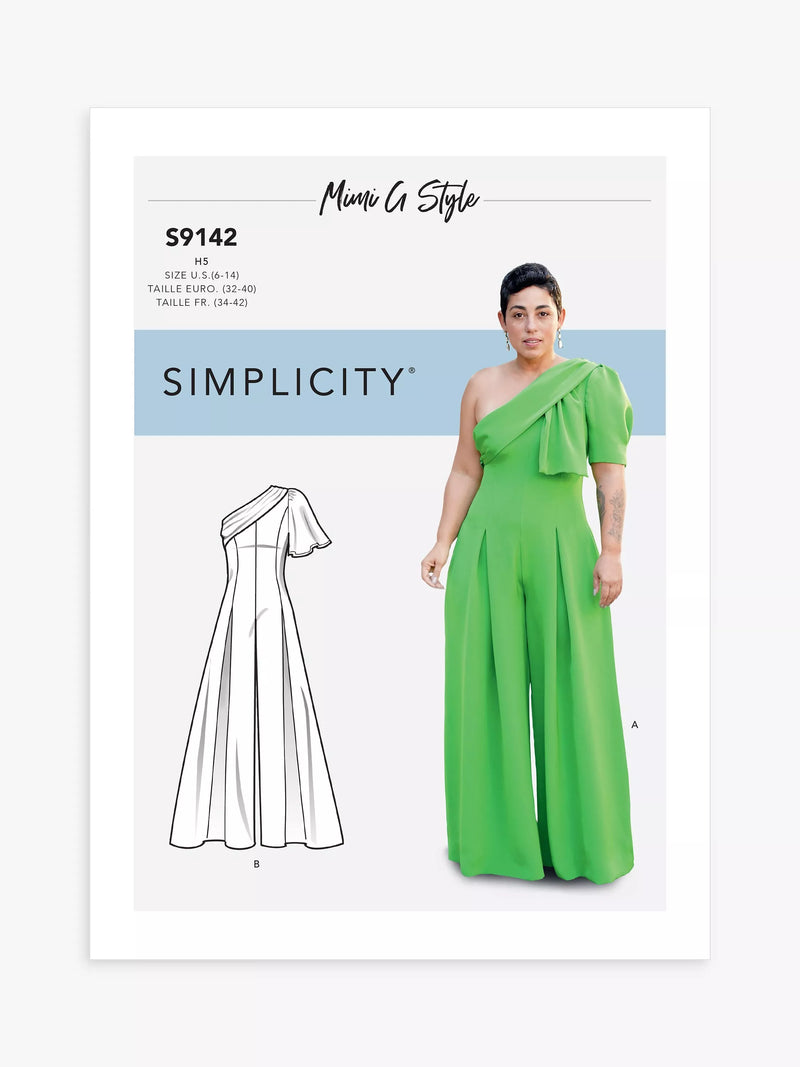 Simplicity S9142 sewing pattern one shoulder jumpsuit - British product