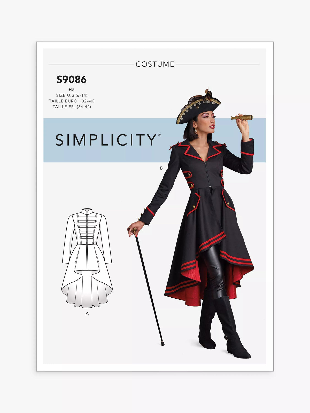 Simplicity sewing pattern for costume coat S9086 (British brand)