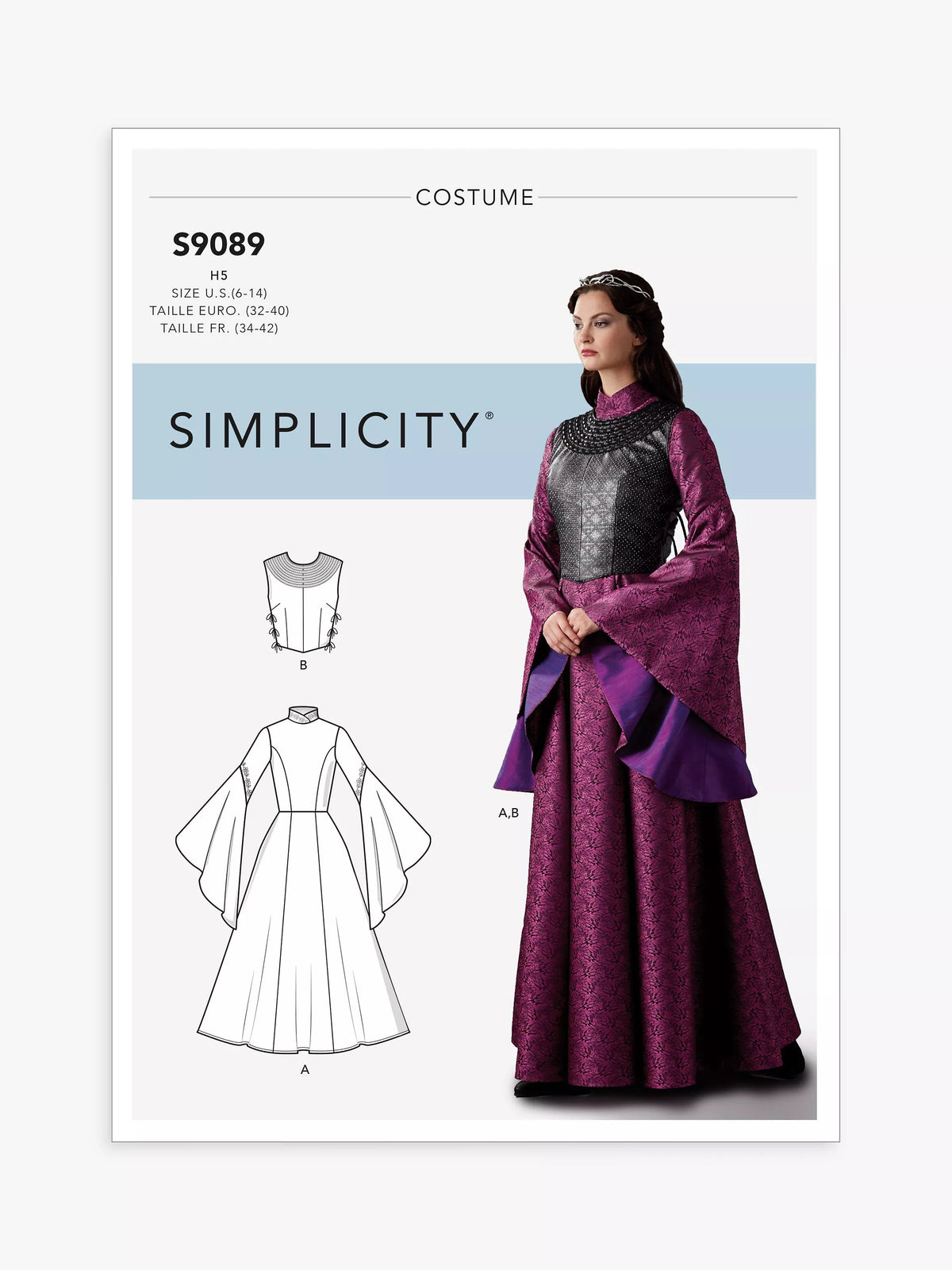 Simplicity Misses' Fantasy Costume Sewing Pattern, S9089, H5