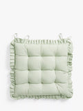 John Lewis frilled stripe seat pad 43x43cm with cotton cover, UK version