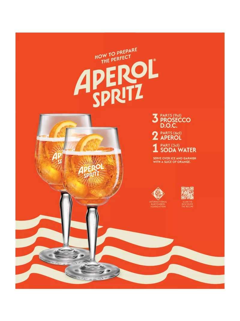 Aperol gift set with two glasses and 70cl bottle - British product