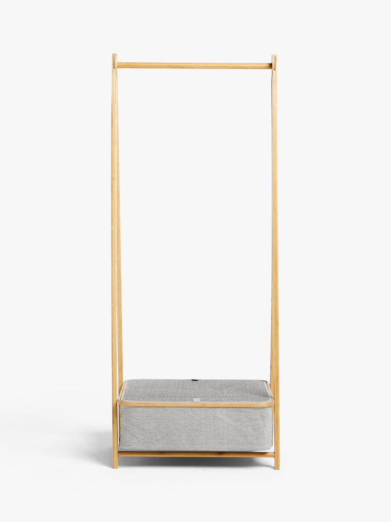 John Lewis bamboo collapsible clothes rail grey, imported from the UK
