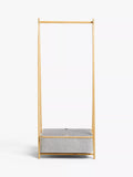 John Lewis bamboo collapsible clothes rail grey, imported from the UK