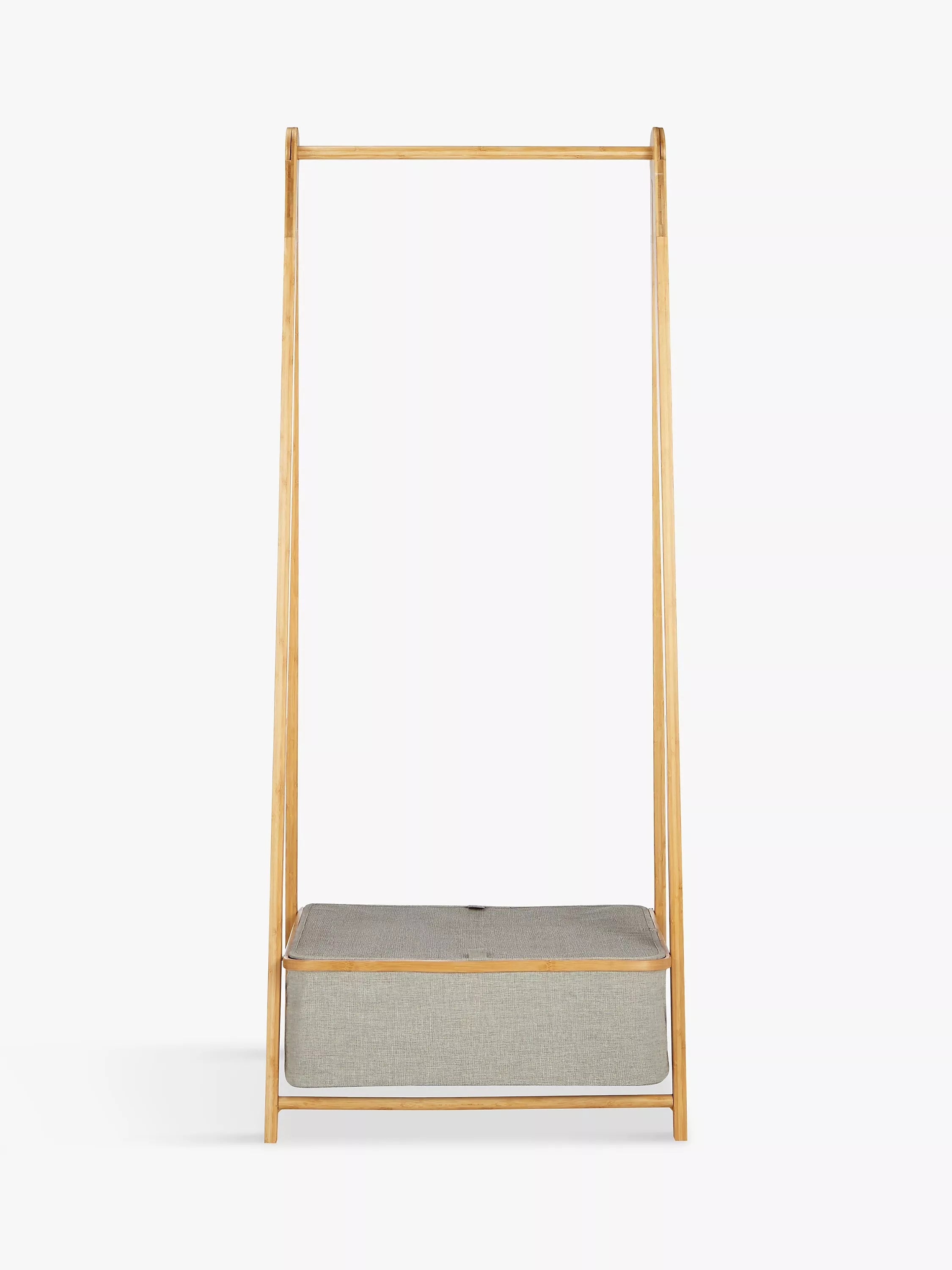 John Lewis bamboo collapsible clothes rail grey, imported from the UK
