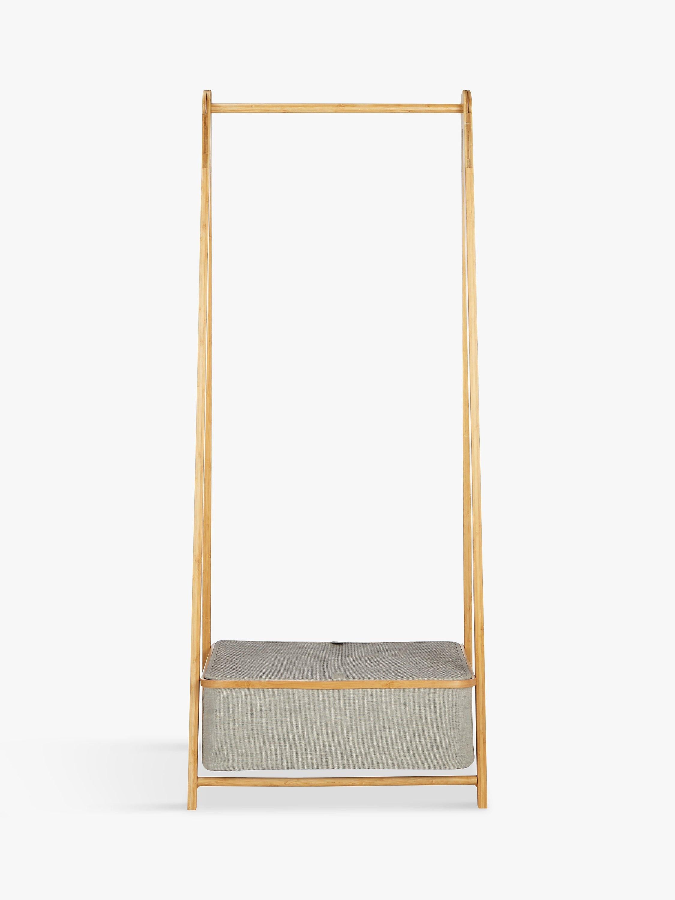 John Lewis bamboo collapsible clothes rail grey, imported from the UK