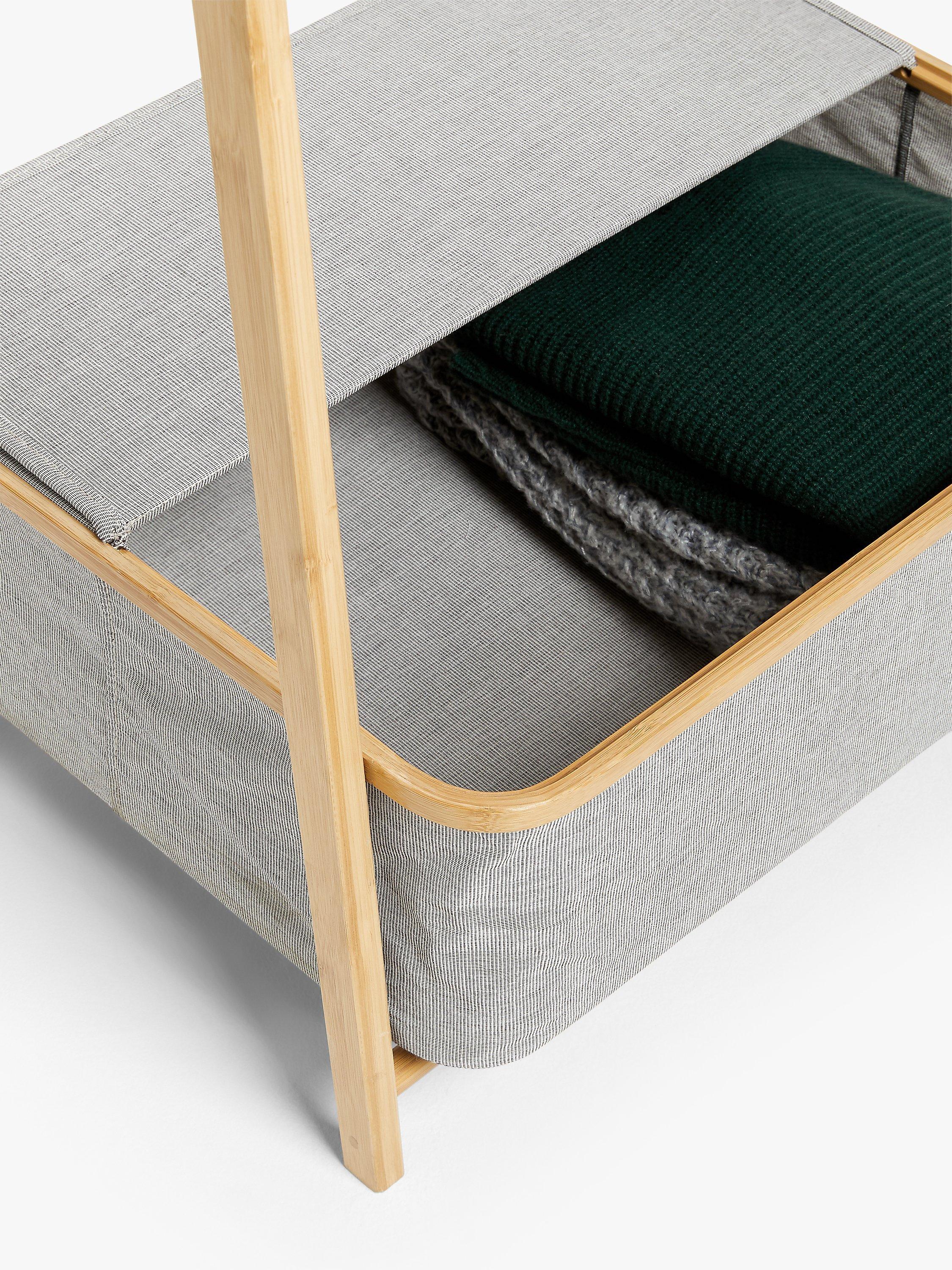 John Lewis bamboo collapsible clothes rail grey, imported from the UK