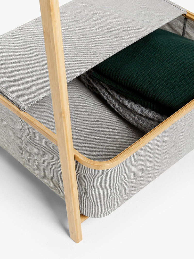 John Lewis bamboo collapsible clothes rail grey, imported from the UK
