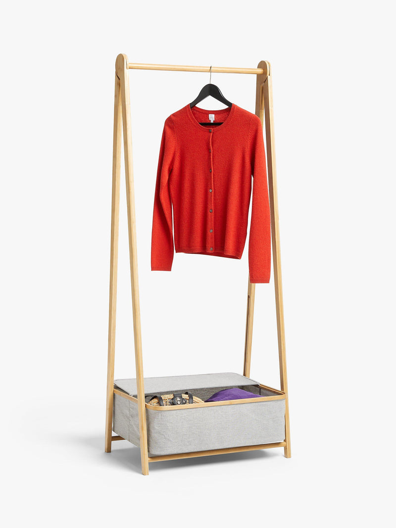 John Lewis bamboo collapsible clothes rail grey, imported from the UK