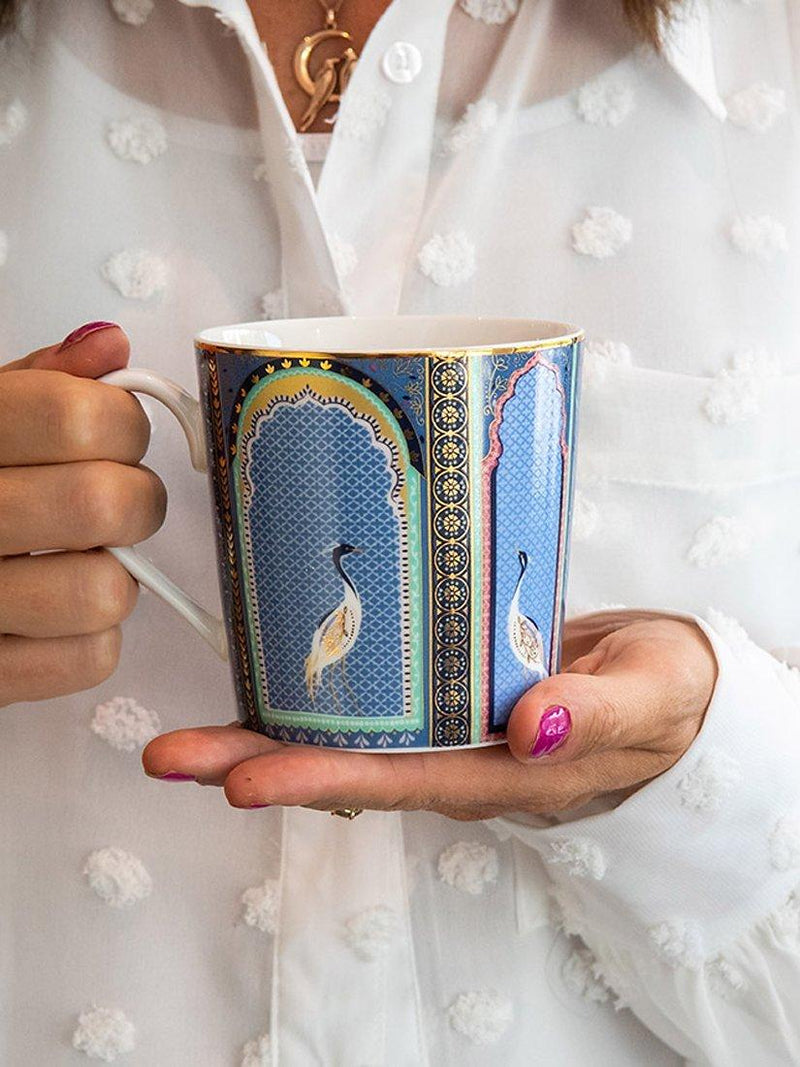 Sara Miller India Lattice Windows Fine China Mug 344ml (British brand)